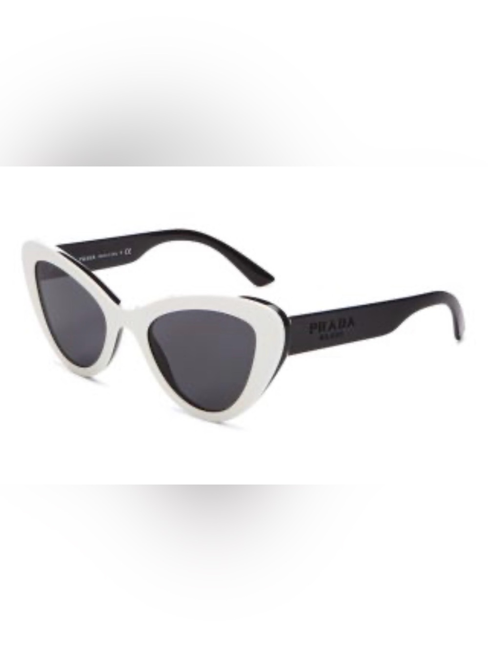 Prada Eyewear White Cat-Eye Sunglasses